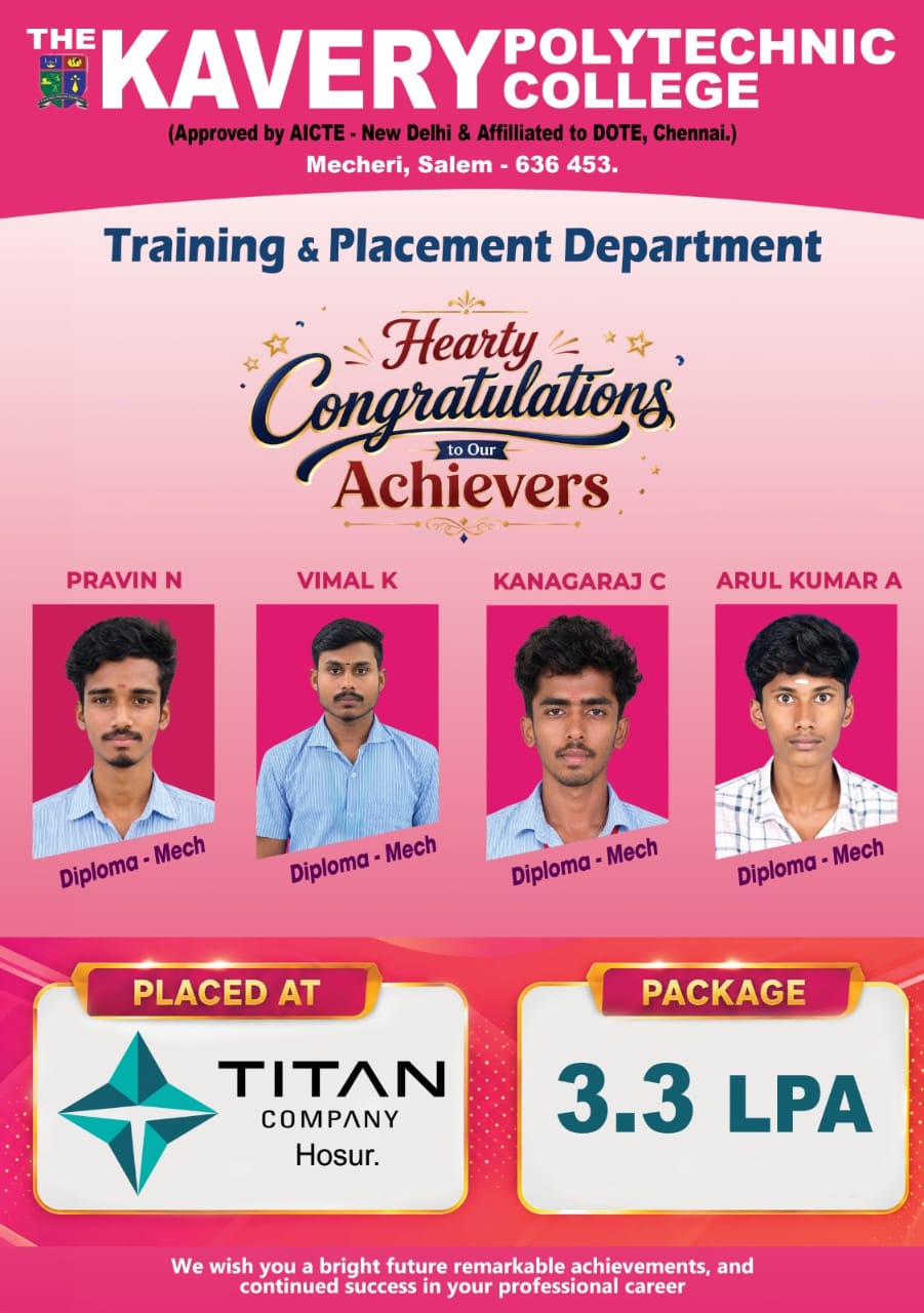 Placement at Titan Company, Hosur